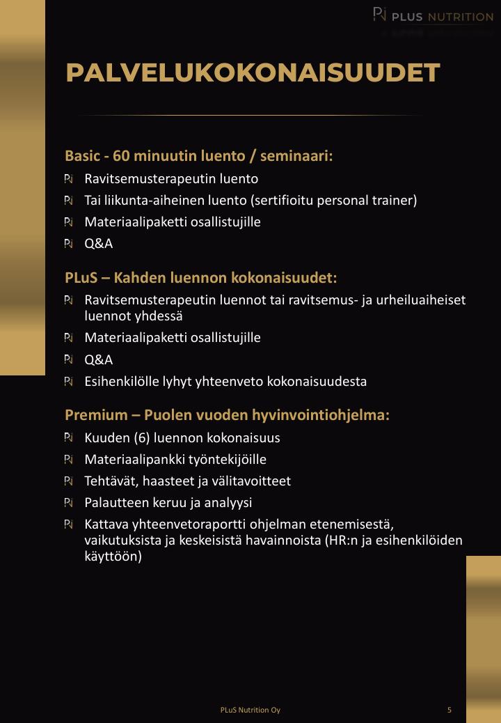 Ravitsemusterapia, ravitsemusterapeutti Petri Luhio, TtM. PLuS Nutriotion, palveluesite.