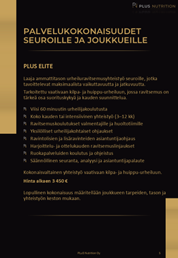Urheiluravitsemuksen ja ravitsemusterapian asiantuntijapalvelut seurojen ja joukkueiden kehitystyöhön.
Petri Luhio, laillistettu ravitsemusterapeutti (TtM)
PLuS Nutrition Oy